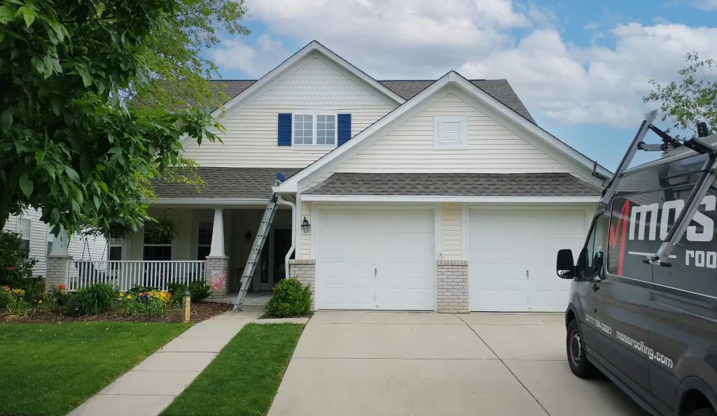 White House with new Roof in Westfield IN