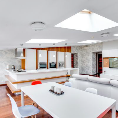 Skylight above a kitchen