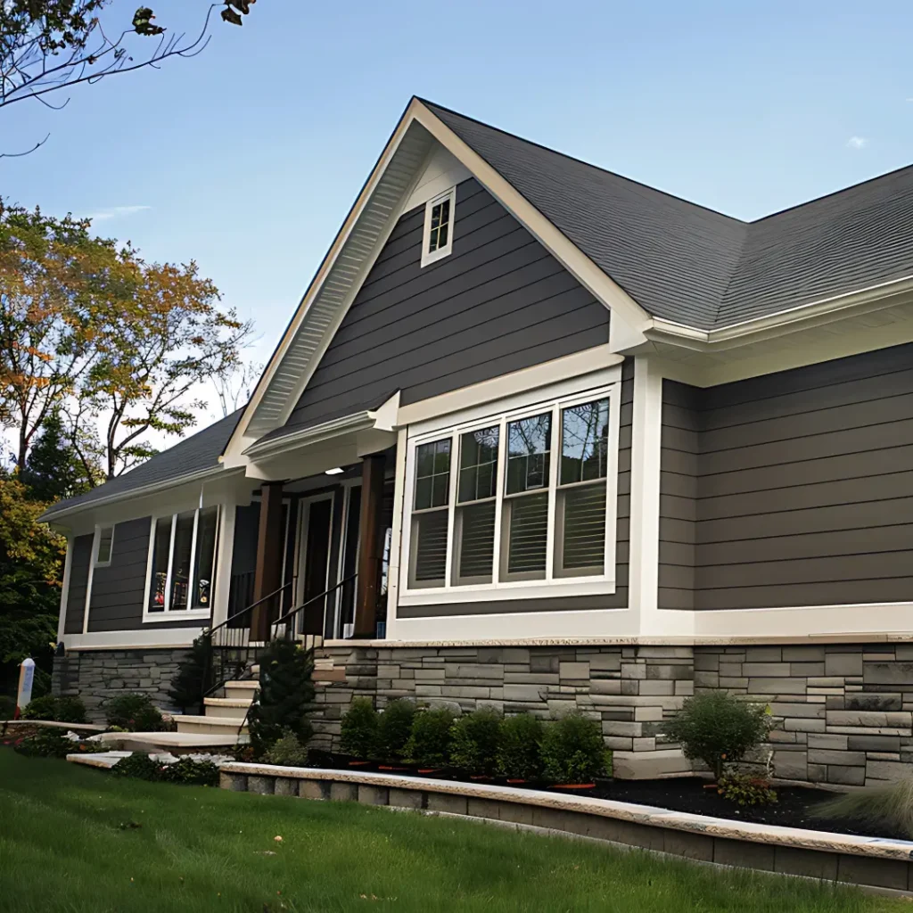 Home with gray fiber-cement siding