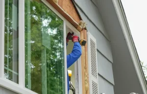Professional contractor installing new replacement window for Central Indiana home showing when to replace windows