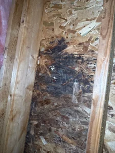 interior of damage before removal and installation