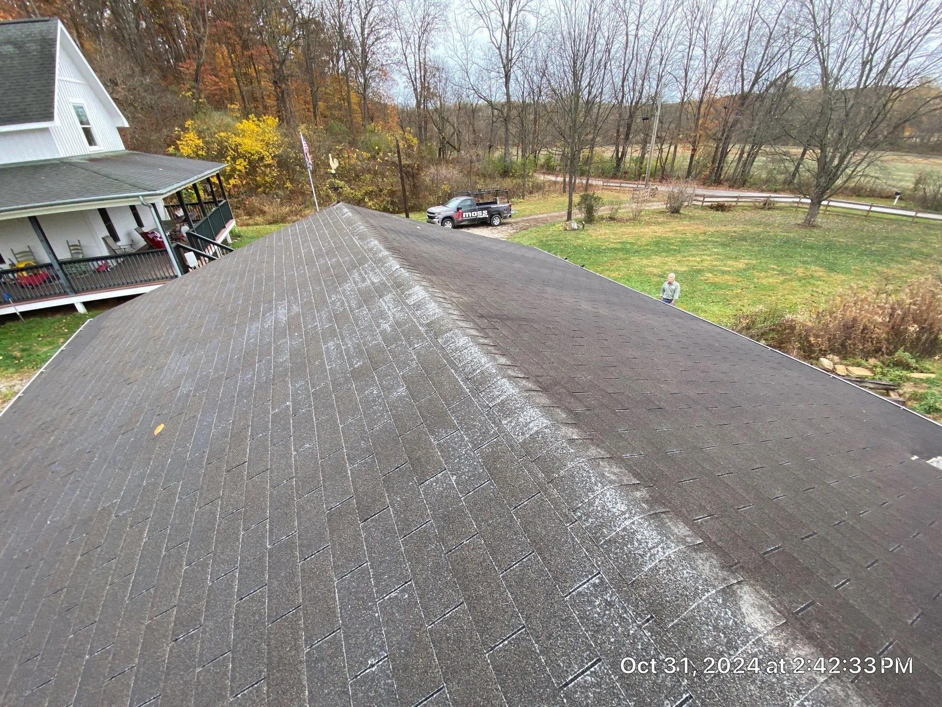 before installation of new metal roof on barn