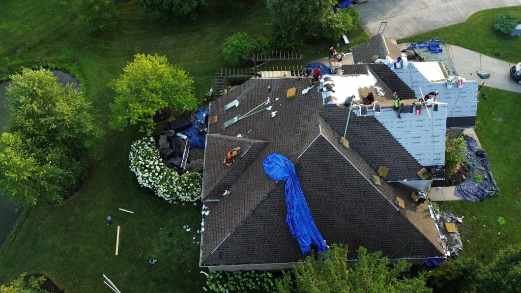 During roof installation