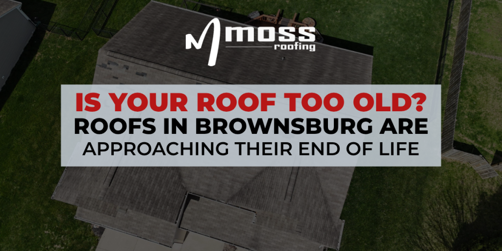 Aging asphalt shingle roof with curling and granule loss on a Brownsburg roof replacement project