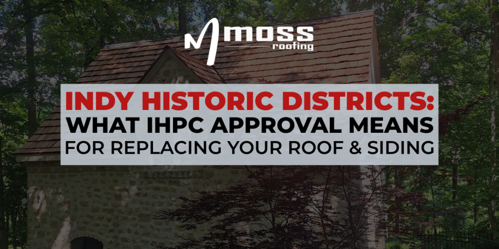 Steep slate roof on a Victorian home in an Indianapolis historic district