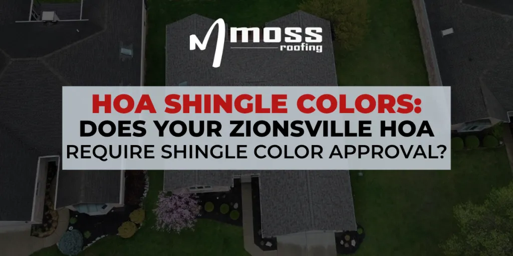 Architectural shingle roof on a Zionsville, Indiana home subject to HOA roof approval requirements