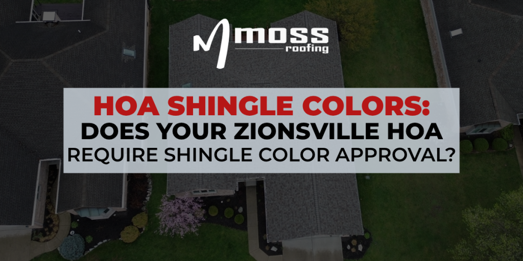 Architectural shingle roof on a Zionsville, Indiana home subject to HOA roof approval requirements